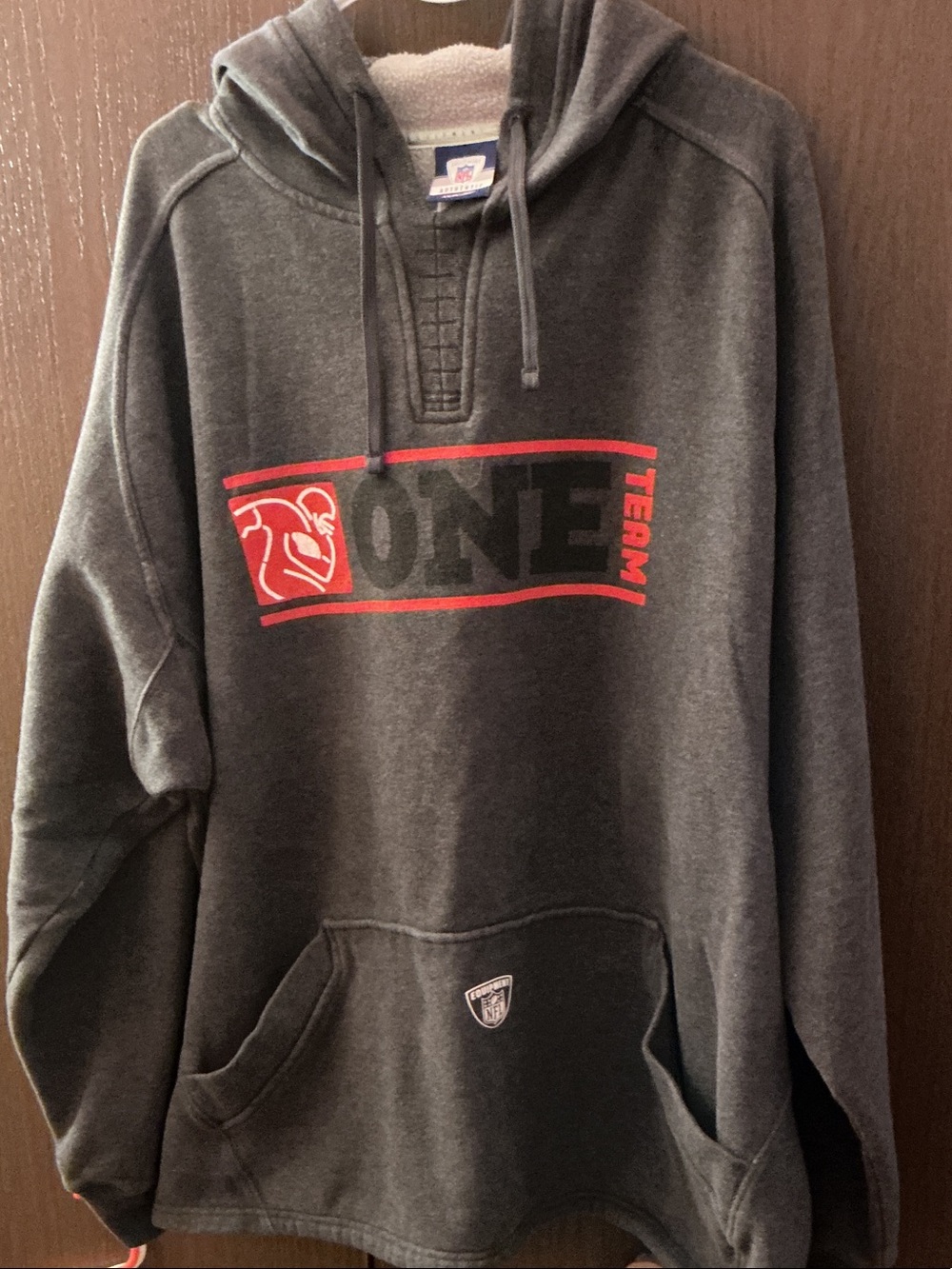 NFL Charcoal Hoodie with Red ONE Team Accent